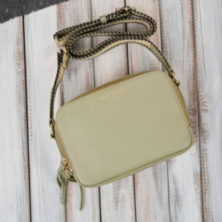 Svetlo zelená dámska kožená crossbody kabelka Lone