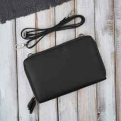Čierna malá dámska crossbody kabelka so strieborným kovaním Fotima