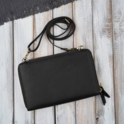 Čierna malá dámska crossbody kabelka so zlatým kovaním Fotima