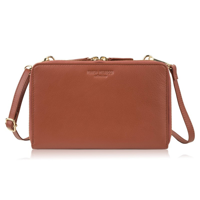 Svetlo hnedá malá dámska crossbody kabelka Fotima
