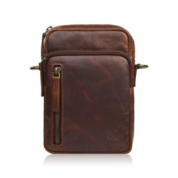 Hnedý pánsky kožený crossbag Lochin