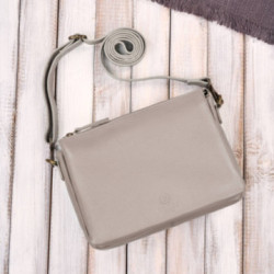 Krémová dámska kožená crossbody kabelka Dilnoza
