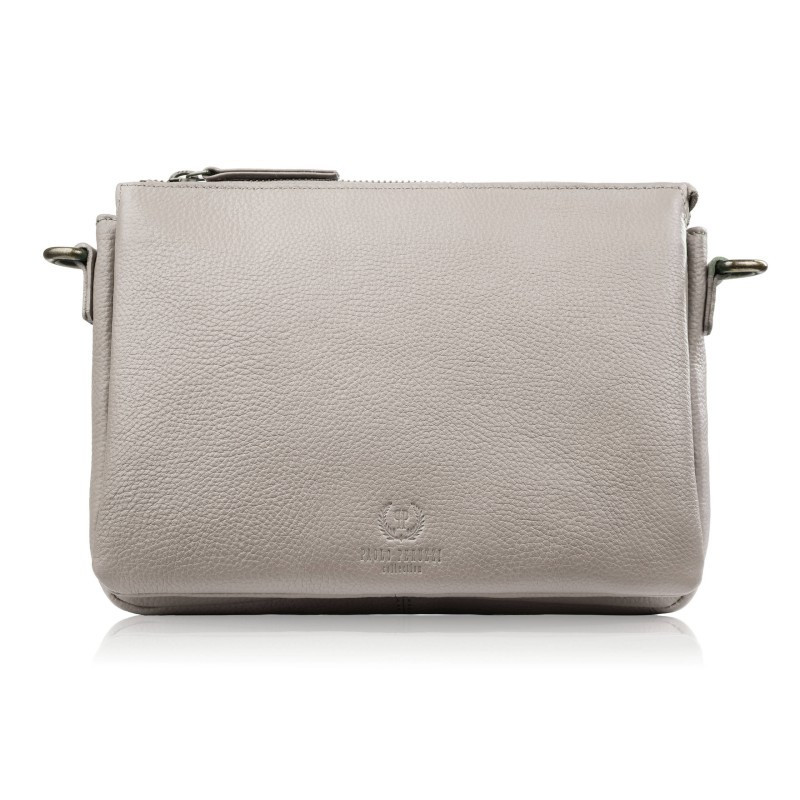 Krémová dámska kožená crossbody kabelka Dilnoza