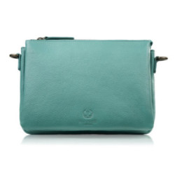 Tyrkysová dámska kožená crossbody kabelka Dilnoza