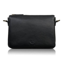 Čierna dámska kožená crossbody kabelka Dilnoza