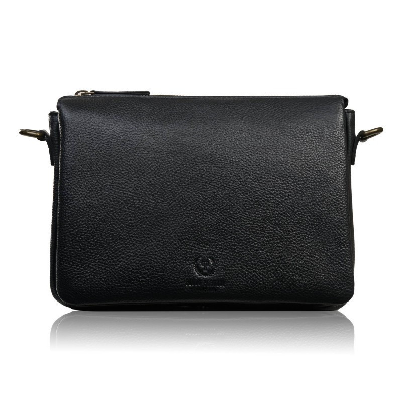 Čierna dámska kožená crossbody kabelka Dilnoza