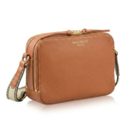 Svetlo hnedá dámska kožená crossbody kabelka Lone