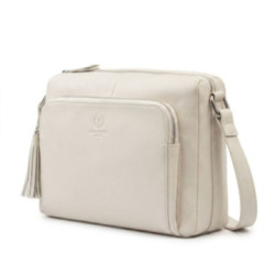 Smotanová dámska kožená crossbody kabelka Jacomina