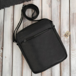 Čierny pánsky kožený crossbag Olof
