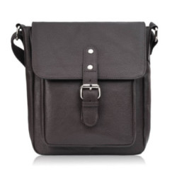 Tmavo hnedý nadčasový pánsky kožený crossbag Sergio