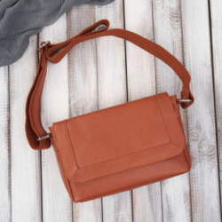 Svetlo hnedá dámska kožená crossbody kabelka Natalia