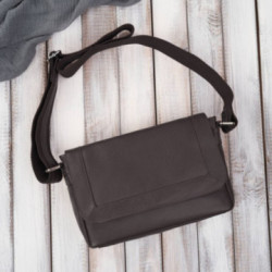 Tmavo hnedá dámska kožená crossbody kabelka Natalia