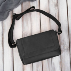 Čierna dámska kožená crossbody kabelka Natalia