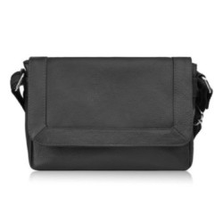 Čierna dámska kožená crossbody kabelka Natalia