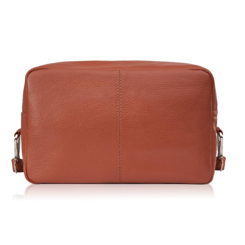 Svetlo hnedá dámska kožená crossbody kabelka Martyna