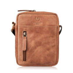 Svetlo hnedá malá pánska kožená crossbody taška Navian