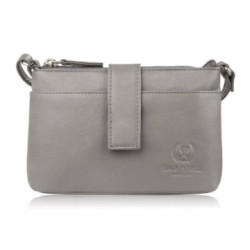 Svetlosivá malá dámska kožená crossbody kabelka Meliora