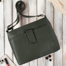 Tmavozelená dámska kožená crossbody kabelka Nilufar