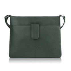 Tmavozelená dámska kožená crossbody kabelka Nilufar