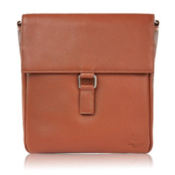 Hnedá dámska kožená crossbody kabelka s chlopňou Zuleika