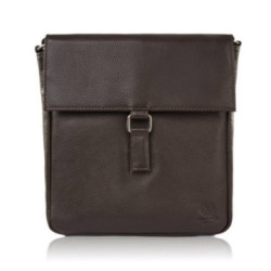 Tmavo hnedá dámska kožená crossbody kabelka s chlopňou Zuleika