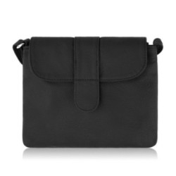 Čierna dámska kožená crossbody kabelka Imani