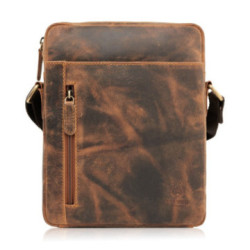 Hnedý pánsky kožený crossbag Mehriban