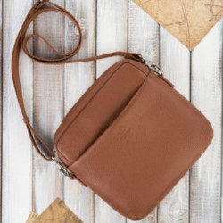 Hnedý pánsky kožený crossbag Lior