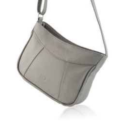 Šedá dámska kožená crossbody kabelka Zafrina