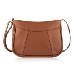 Svetlo hnedá dámska kožená crossbody kabelka Zafrina