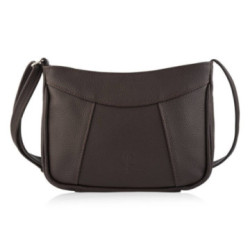 Tmavo hnedá dámska kožená crossbody kabelka Zafrina
