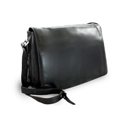 Čierna dámska kožená klopnová kabelka Coralies