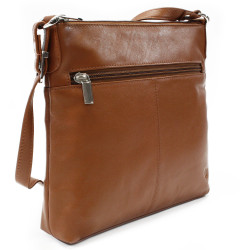 Hnedá dámska kožená crossbody kabelka Vatie