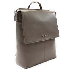 Šedohnedý mestský kožený batoh Neville
