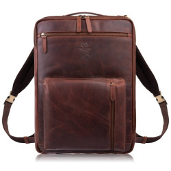 Hnedý pánsky kožený cestovný batoh Andries