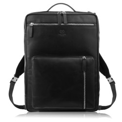 Čierny pánsky kožený cestovný batoh Andries