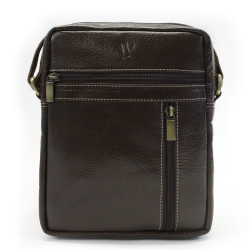 Kávovo hnedý pánsky kožený zipsový crossbag Ersi