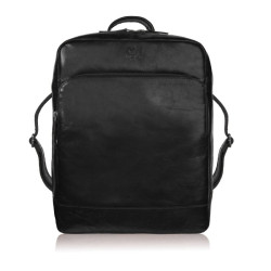 Čierny pánsky vintage kožený batoh na notebook Werner