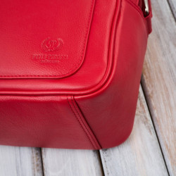 Červená dámska kožená crossbody kabelka Zerina
