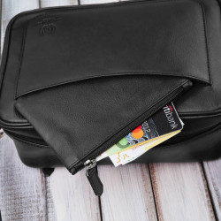 Čierna dámska kožená crossbody kabelka Zerina