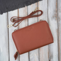Svetlo hnedá malá dámska crossbody kabelka Fotima