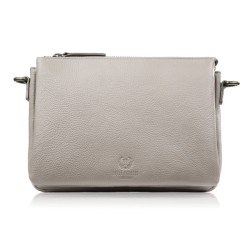 Krémová dámska kožená crossbody kabelka Dilnoza