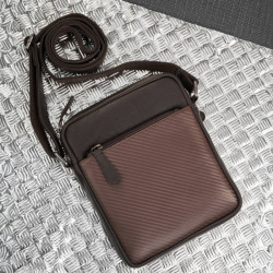 Tmavo hnedý pánsky kožený crossbag Oscar