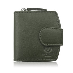 Tmavozelená dámska kožená peňaženka so zápinkou Almar