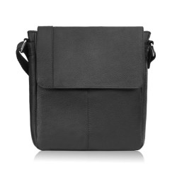 Čierny pánsky kožený crossbag s chlopňou Adrian