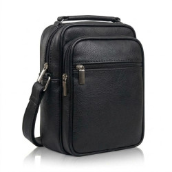 Čierna pánska kožená crossbody taška Donald