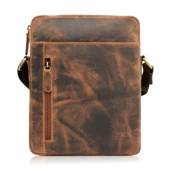 Hnedý pánsky kožený crossbag Mehriban