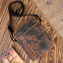 Hnedý pánsky kožený crossbag Mehriban
