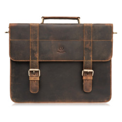 Hnedá pánska kožena aktovka vo vintage stylu Jengo