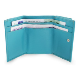 Tyrkysová kožená mini peňaženka Athena